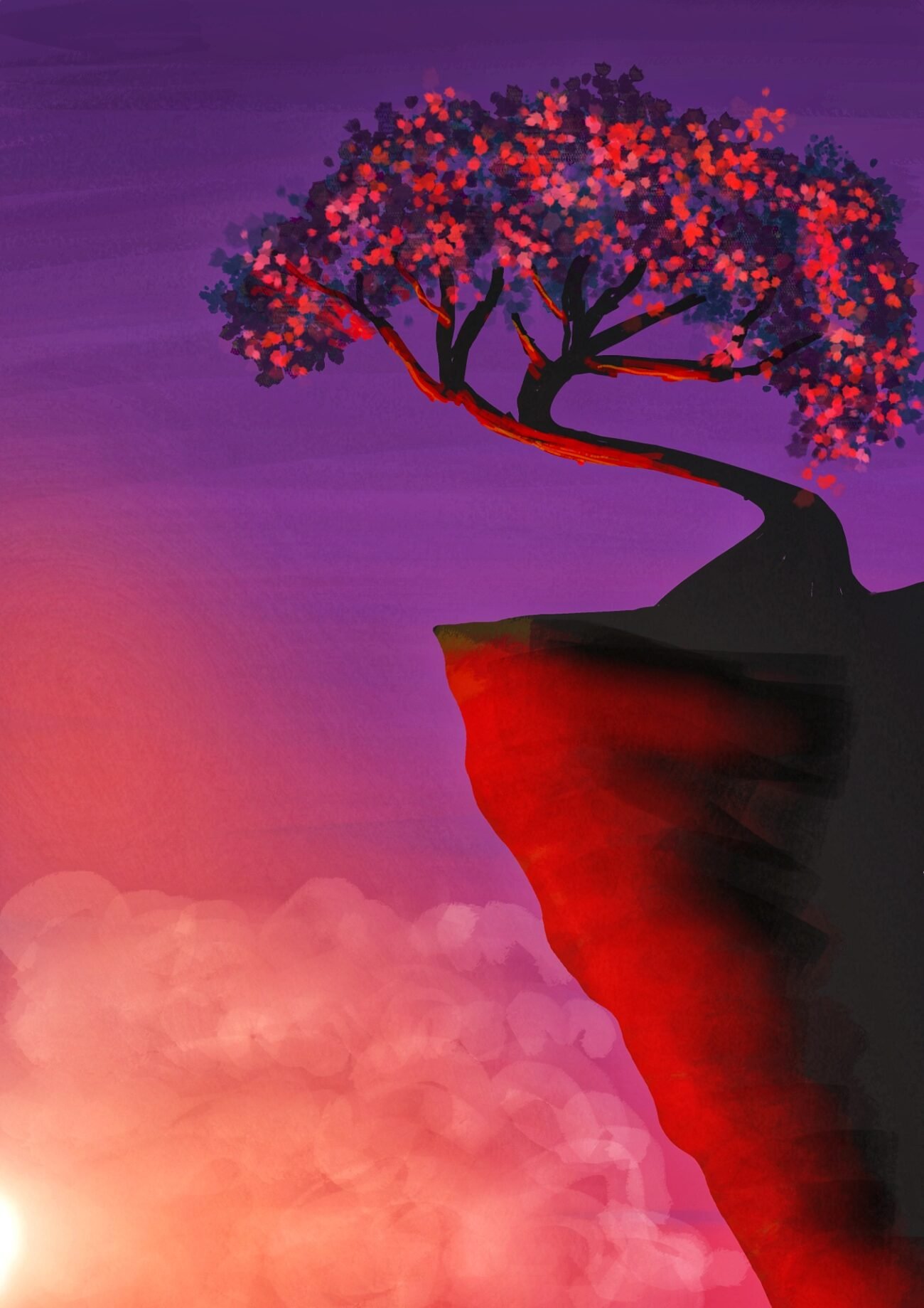 Cliff sunset